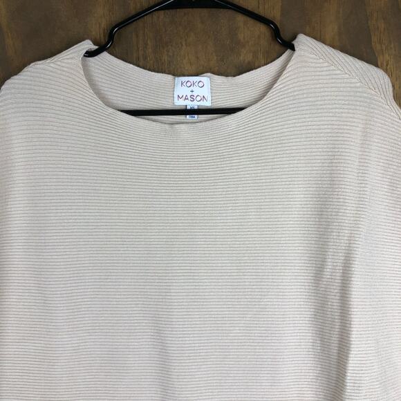 Koko + Mason Womens Sweater Tan 3/4 Dolman Sleeve XS - Picture 2 of 12